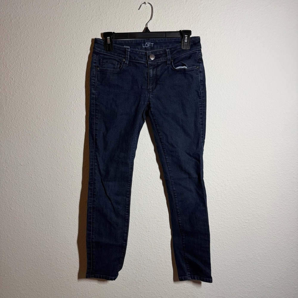 Ann Taylor LOFT Curvy Skinny Jeans Womens 27/4P Blue Dark Wash Denim‎ Streetwear